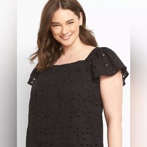 Eyelet Lace Convertible Blouse
